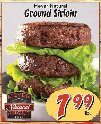 Price Cutter Meyer natural ground sirloin offer