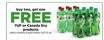 Hy-Vee 7up or canada dry products offer