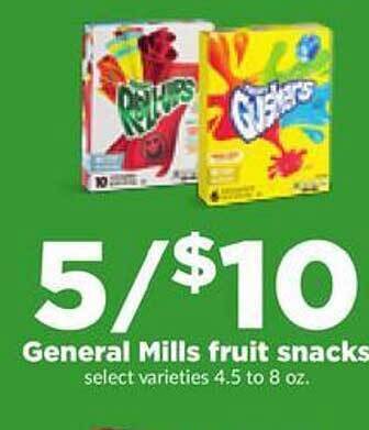 Hy-Vee General mills fruit snacks offer