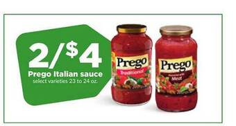 Hy-Vee Prego italian sauce offer