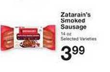 Price Chopper Zatarain's smoked sausage offer