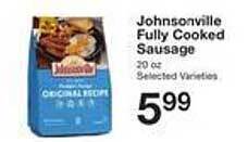 Price Chopper Johnsonville fully cooked sausage offer