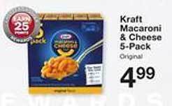 Price Chopper Kraft macaroni & cheese 5-pack offer