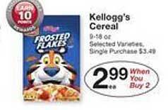 Price Chopper Kellogg's cereal offer