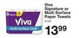 Price Chopper Viva signature or multi surface paper towels offer