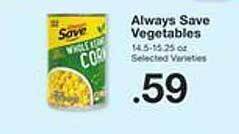 Price Chopper Always save vegetables offer
