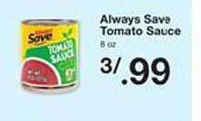 Price Chopper Always save tomato sauce offer