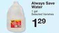 Price Chopper Always save water offer