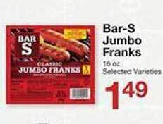 Price Chopper Bar-s jumbo franks offer