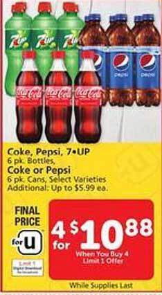 Safeway Coke, pepsi, 7.up, coke or pepsi offer