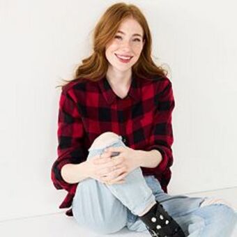 Kohl's Juniors' so® button front flannel top offer