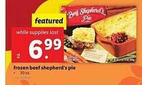 Lidl Frozen beef shepherd's pie offer