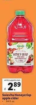 Lidl Solevita honeycrisp apple cider offer