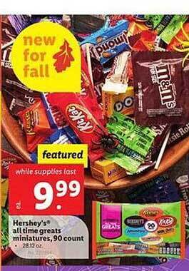 Lidl Hershey's all time greats miniatures 90 count offer