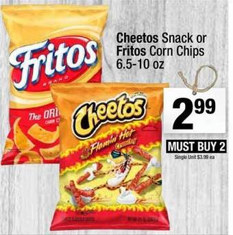 Super King Markets Cheetos snack or fritos corn chips offer