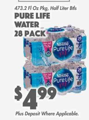 The Food Emporium Pure life water 28 pack offer