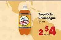 Vallarta Supermarkets Tropi cola champagne offer