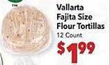 Vallarta Supermarkets Vallarta fajita size flour tortillas offer