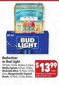 Vallarta Supermarkets Budweiser or bud light offer