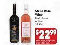 Vallarta Supermarkets Stella rosa wine offer