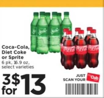 Cub Foods Coca-cola diet coke or sprite offer