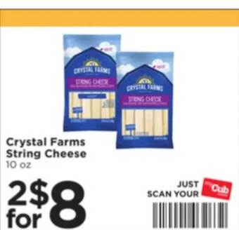 Cub Foods Crystal farms string cheese offer