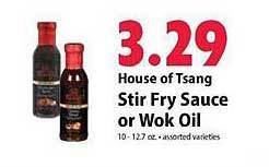 Festival Foods House of tsang stir fry sauce or wok oil offer