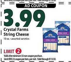 Festival Foods Crystal farms string cheese offer