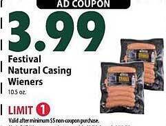 Festival Foods Festival natural casing wieners offer