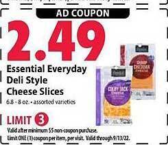 Essential everyday deli style cheese slices