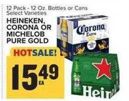 Food Lion Heineken corona or michelob pure gold offer