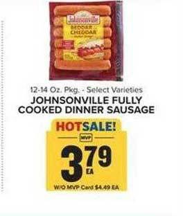 Food Lion Johnsonville fully cooked dinner sausage offer
