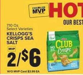 Food Lion Kellogg's crisps sea salt offer