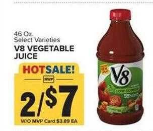 Food Lion V8 vegetable juice offer