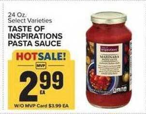 Food Lion Taste of inspirations pasta sauce offer
