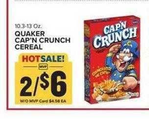 Food Lion Quaker cap'n crunch cereal offer