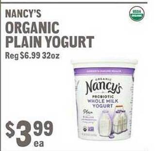 New Seasons Market Nancy's organic plain yogurt offer