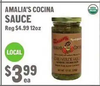 New Seasons Market Amalia's cocina sauce offer