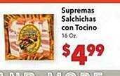 Vallarta Supermarkets Supremas salchichas con tocino offer