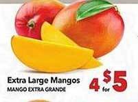 Vallarta Supermarkets Extra large mangos offer