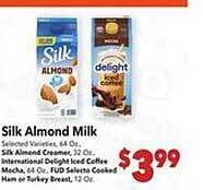 Vallarta Supermarkets Silk almond milk offer