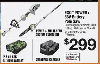 Ace Hardware Ego power+ 56v battery pole saw offer