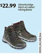 Aldi Adventuridge men's or ladies' hiking boots offer