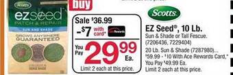 Ace Hardware Scotts ez seed, 10 lb. offer
