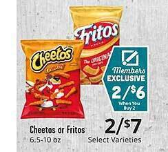 Brookshire Brothers Cheetos or fritos offer