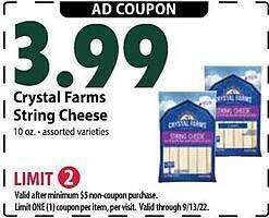 Festival Foods Crystal farms string cheese offer