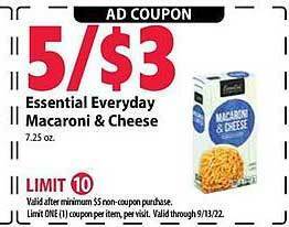 Festival Foods Essential everyday macaroni & cheese offer