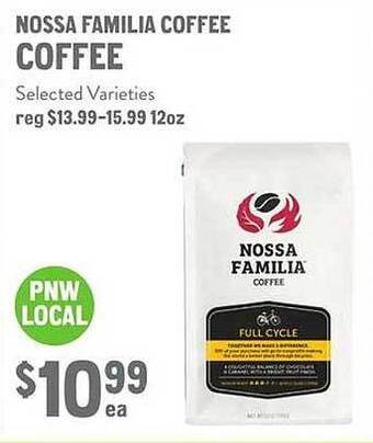 New Seasons Market Nossa familia coffee coffee offer
