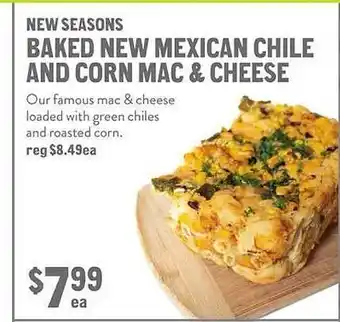 New Seasons Market New seasons baked new mexican chile and corn mac & cheese offer