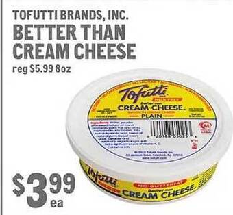 New Seasons Market Tofutti brands, inc. better than cream cheese offer